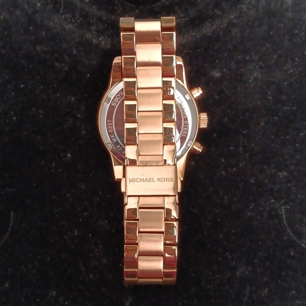 Michael Kors Rose Gold Stainless Steel & Pave Crystals Woman's Wrist Watch 🚨C/O - Picture 6 of 9